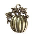 Large Antique Bronze Pumpkin Pendant