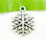 Antique Silver Snowflake Charms - Set of 5
