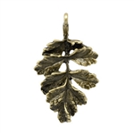 Antique Bronze Leaf Charms - Set of 5