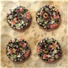 Floral Decorated Wooden Buttons - 1"