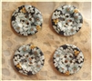 Floral Decorated Wooden Buttons - 1" Set of 4