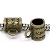 Antiqued Bronze Tone Barrel Beads - Set of 5