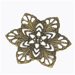 Antique Bronze Flower Filigree Pieces - Set of 6