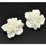 Ivory Resin Flower Embellishments