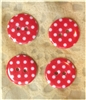 Red Patterned Resin Buttons - 18mm Set of 4