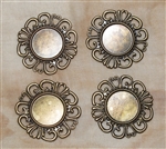 Round Antiqued Bronze Filigree Pieces - 36mm - Set of 4