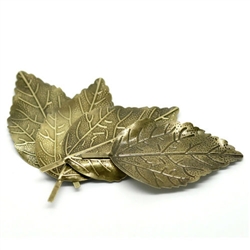 Bronze Leaf Embellishments - Set of 4