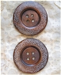 Jumbo Wooden Buttons - 2 1/4" - Set of 2