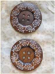 Jumbo Wooden Buttons - 2 1/4" Set of 2