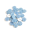 Blue Gingham Buttons - 13mm, Set of 10