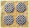 Black Patterned Resin Buttons - 23mm