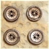Carved Coconut Shell Buttons - 18mm - Set of 4