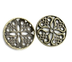 Antiqued Bronze Round Filigree Pieces - Set of 4
