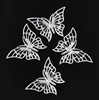 Silver Tone Butterfly - Set of 4