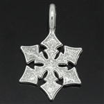 Silver Plated Snowflake Pendant Charm - Set of 3