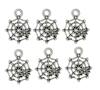 Silvertone Spider & Web Charms - Set of 6