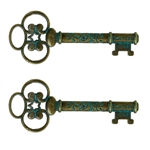 Antique Bronze Five-point Stars Keys - set of 2