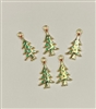 Goldtone Christmas Tree Charms,  Set of 5