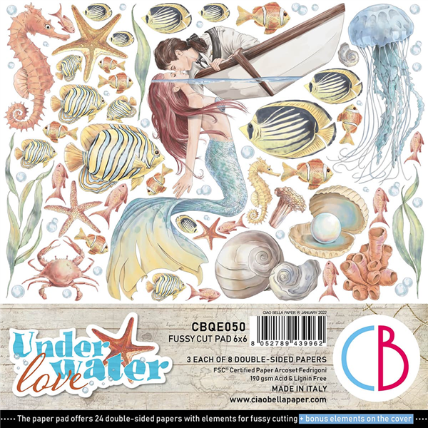 Ciao Bella - Underwater Love 6x6 Fussy Cut Paper Pad CBQE050