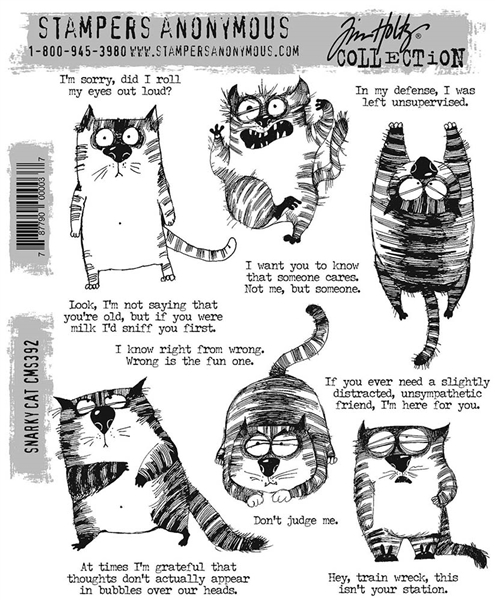 Stampers Anonymous Tim Holtz Stamp Set - Snarky Cat CMS392