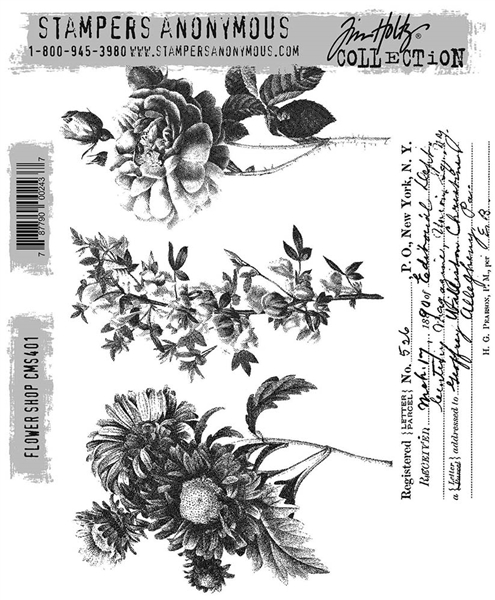 Stampers Anonymous Tim Holtz Stamp Set - Flower Shop CMS401