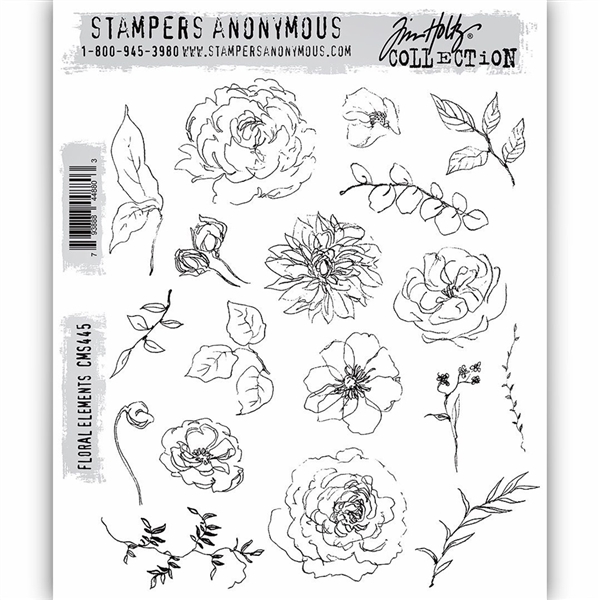 Stampers Anonymous Tim Holtz Stamp Set -  Floral Elements CMS445