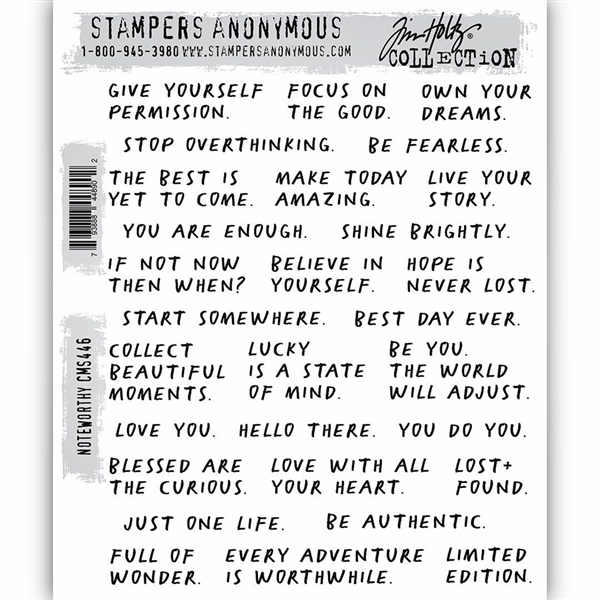 Stampers Anonymous Tim Holtz Stamp Set -  Noteworthy CMS446