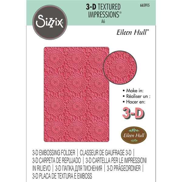 Sizzix Chapter 3 Textured Impressions Embossing Folder - Crochet Mandala by Eileen Hull 665915