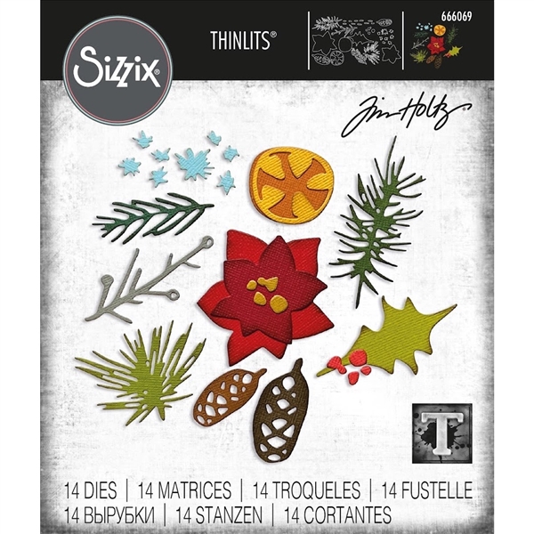 Sizzix Tim Holtz Thinlits Dies - Modern Festive 666069