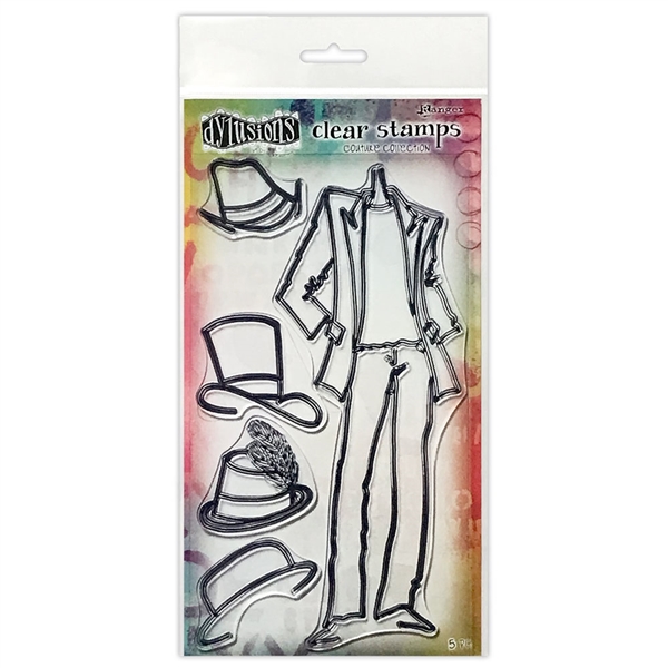 Ranger Dylusions Couture Stamp Set - Man About Town DYB78364