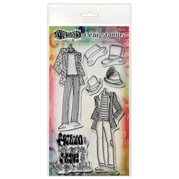 Ranger Dylusions Couture Stamp Set - Man About Town, Duo DYB78371