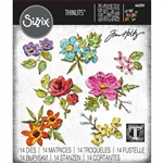 Sizzix Everyday Collection Tim Holtz Thinlits Die Set - Brushstroke Flowers, Mini 666284