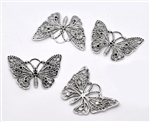 Silver Tone Butterfly - Set of 4