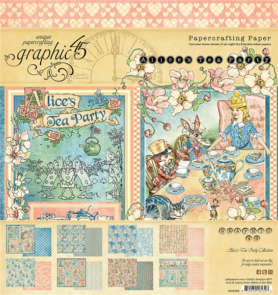 Graphic 45 - Alice's Tea Party - 8x8 Pad 4502358