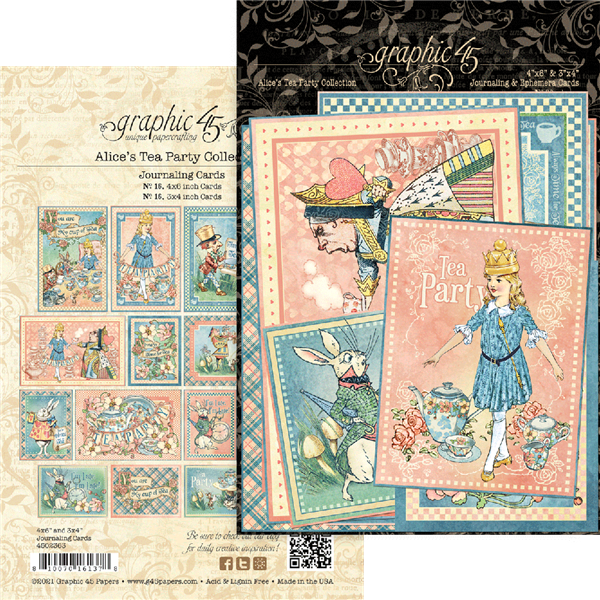 Graphic 45 - Alice's Tea Party Journaling Cards 4502363