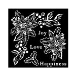 Stamperia Stencil - Christmas Joy, Love, Happiness KSTDQ89
