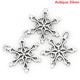 Antique Silver Christmas Snowflake Charms - Set of 6