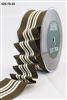 May Arts 1.5 inch Solid/Center Stripes Wired Ribbon Brown/Ivory