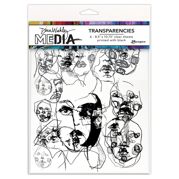 Ranger Dina Wakley MEdia Transparencies Abstract Portraits Set 1 MDA80534