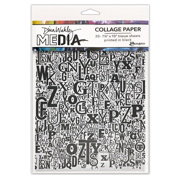 Ranger Dina Wakley MEdia Collage Paper - Jumbled Letters MDA81838
