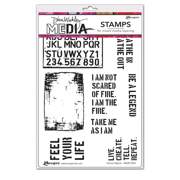 Ranger Dina Wakley MEdia Stamps - Stencil Alphas MDR77855