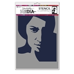Ranger Dina Wakley MEdia Stencil - Pensive Face MDS74861