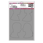 Ranger Dina Wakley MEdia Stencil - Profiles Mask MDS74885