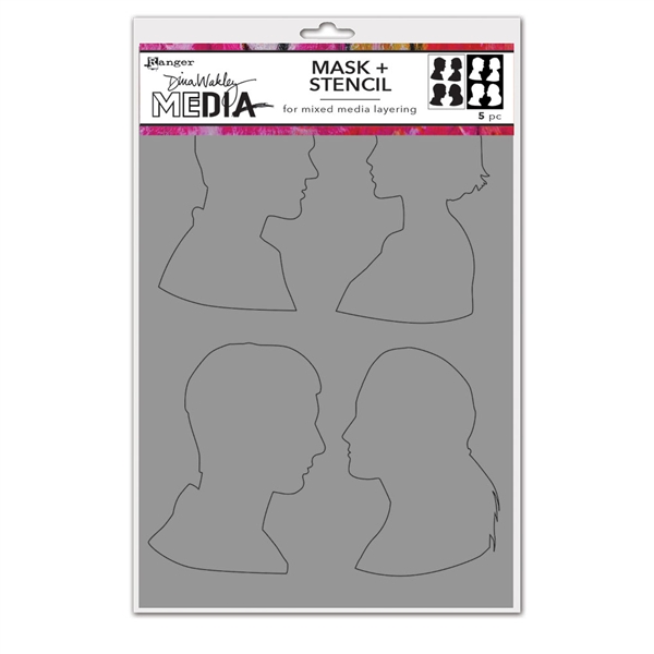 Ranger Dina Wakley MEdia Stencil - Profiles Mask MDS74885
