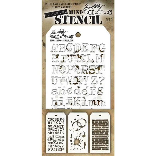 Stampers Anonymous Tim Holtz Mini Layering Stencils Set 3 MST003