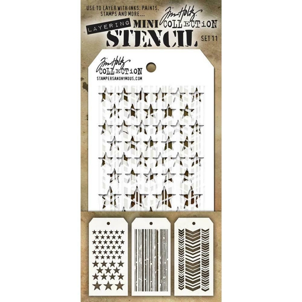 Stampers Anonymous Tim Holtz Mini Layering Stencils Set 11 MST011