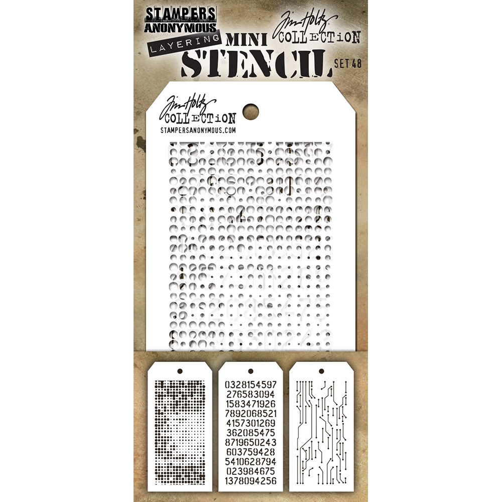 Stampers Anonymous Mini Stencil Set #19 Tim Holtz
