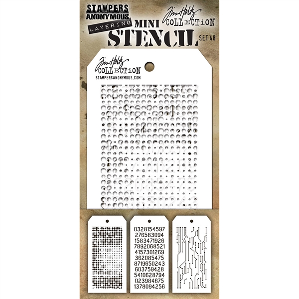 Stampers Anonymous Tim Holtz Mini Layering Stencils Set #48  MST048