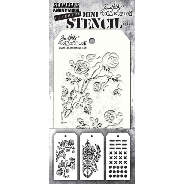 Stampers Anonymous Tim Holtz Mini Layering Stencil Set 53 MST053