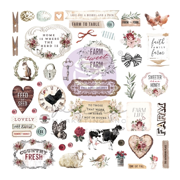 Prima Marketing Farm Sweet Farm - Ephemera & Stickers 641269